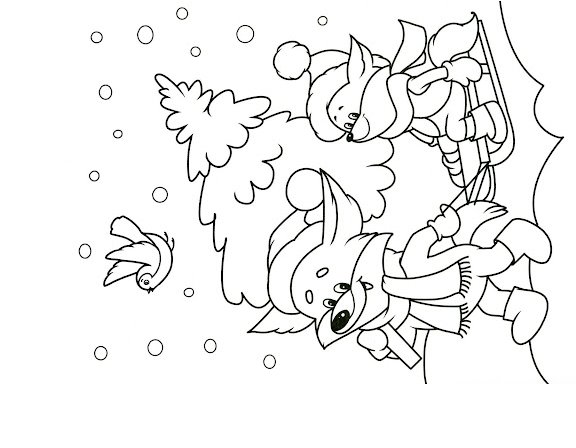 Розмальовки для дітей. Зима